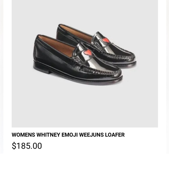 GH Bass Weejun WOMENS WHITNEY HEART EMOJI WEEJUNS LOAFERS Size 5.5 - Picture 1 of 7